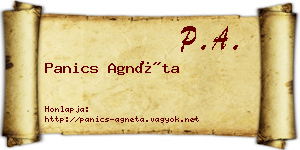 Panics Agnéta névjegykártya